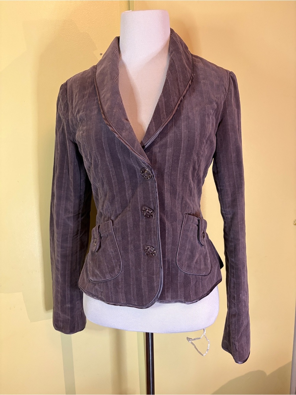 Kensie Girl Deep Mauve. Corduroy/Velvet Blazer. Y2K
